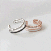 ツーカラーツーライン・イヤーカフ Earcuffs bling moon