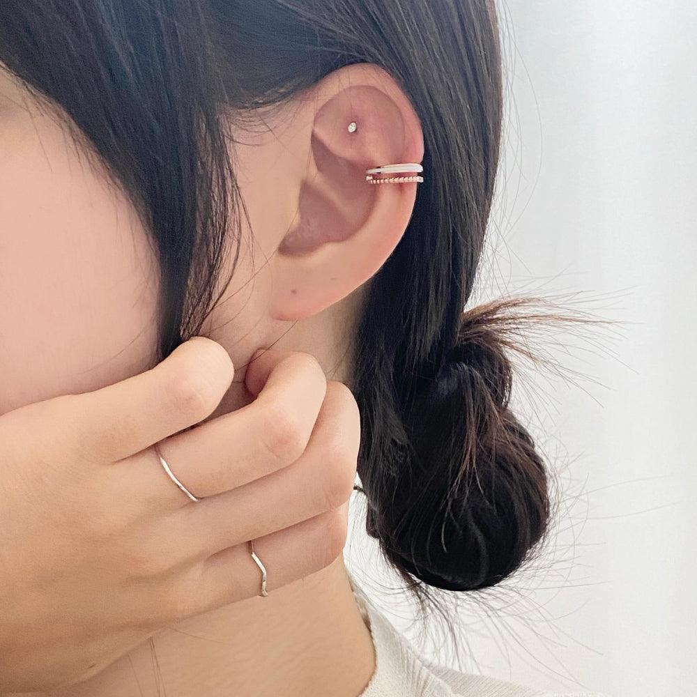 ツーカラーツーライン・イヤーカフ Earcuffs bling moon