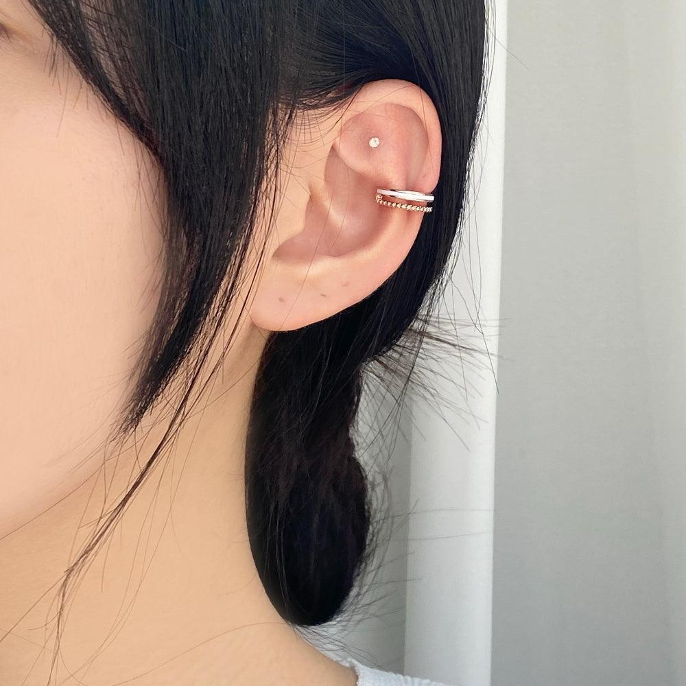 ツーカラーツーライン・イヤーカフ Earcuffs bling moon