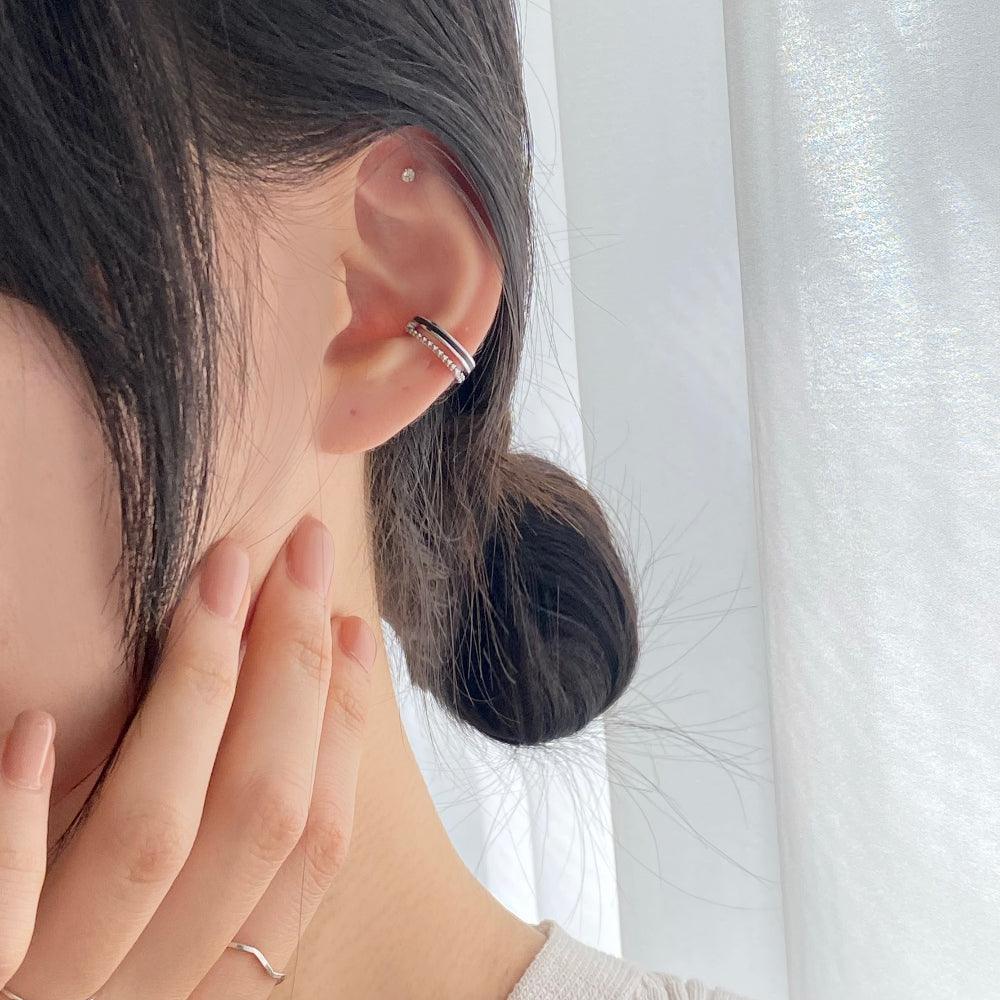 ツーカラーツーライン・イヤーカフ Earcuffs bling moon