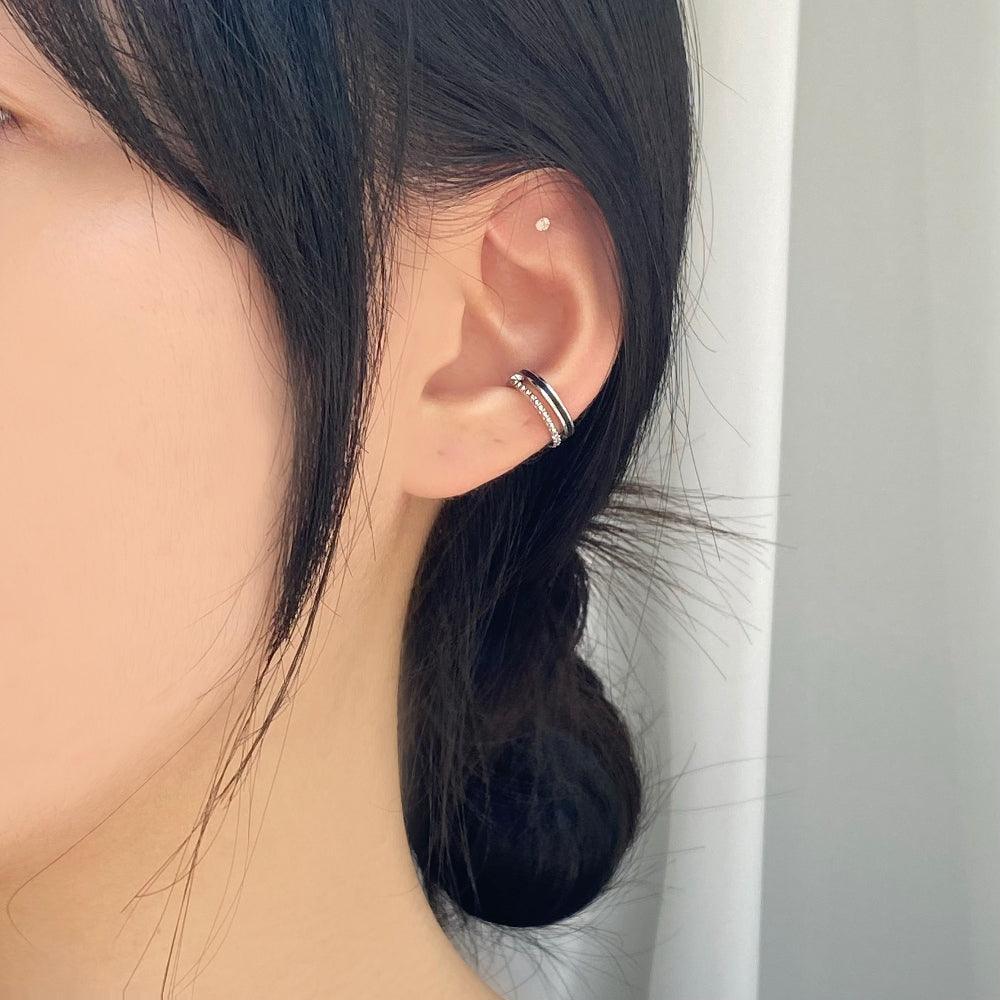 ツーカラーツーライン・イヤーカフ Earcuffs bling moon
