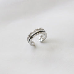 ツーカラーツーライン・イヤーカフ Earcuffs bling moon