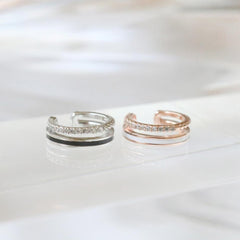 ツーカラーツーライン・イヤーカフ Earcuffs bling moon