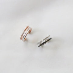 ツーカラーツーライン・イヤーカフ Earcuffs bling moon