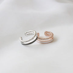 ツーカラーツーライン・イヤーカフ Earcuffs bling moon