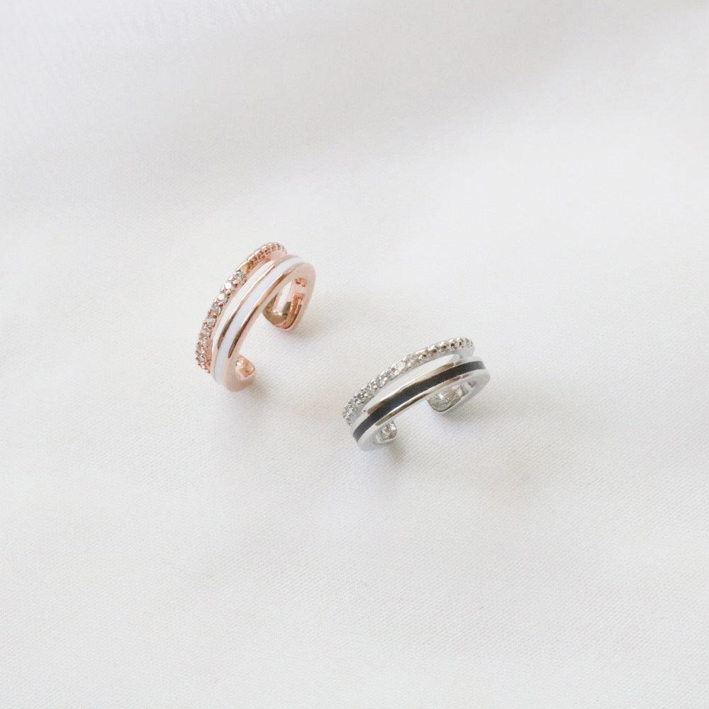 ツーカラーツーライン・イヤーカフ Earcuffs bling moon