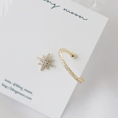 ツーウェイ トゥイン ピアス イヤーカフ Earrings bling moon