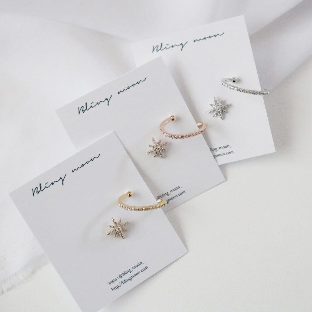 ツーウェイ トゥイン ピアス イヤーカフ Earrings bling moon