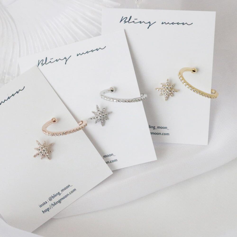 ツーウェイ トゥイン ピアス イヤーカフ Earrings bling moon