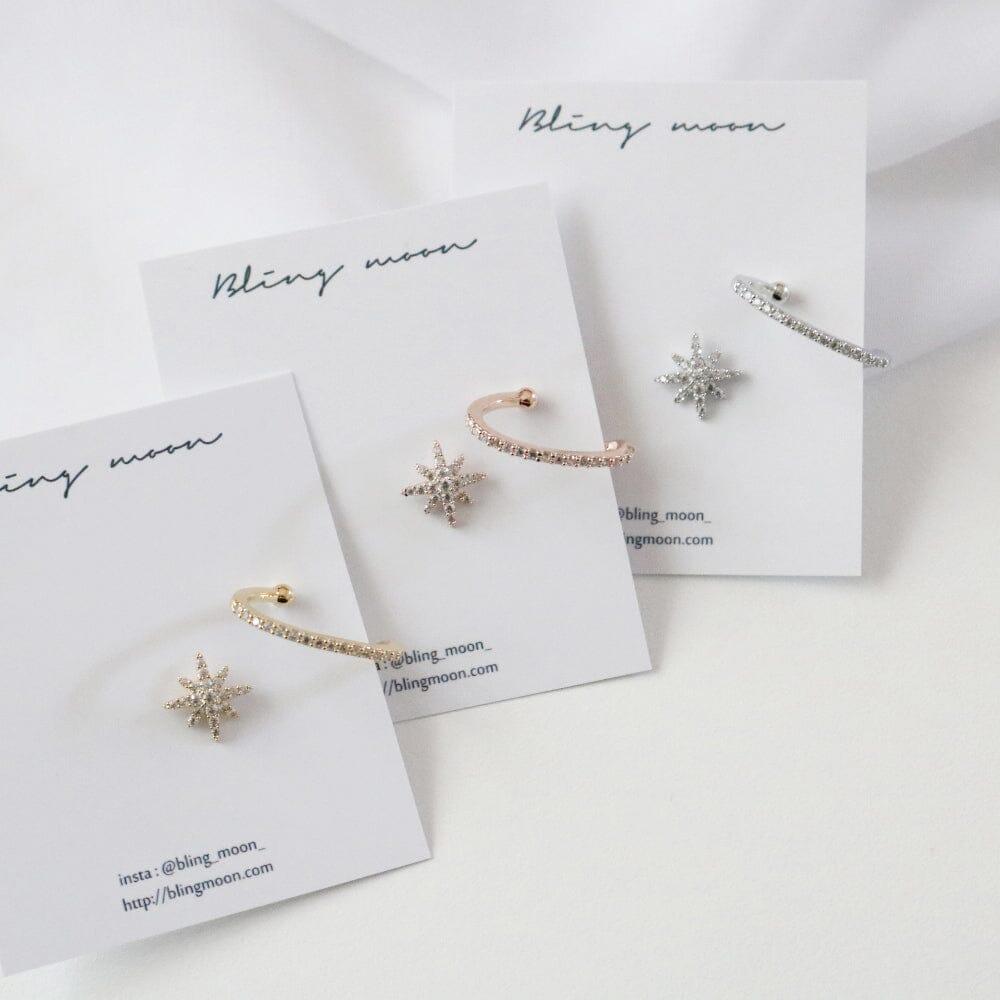 ツーウェイ トゥイン ピアス イヤーカフ Earrings bling moon