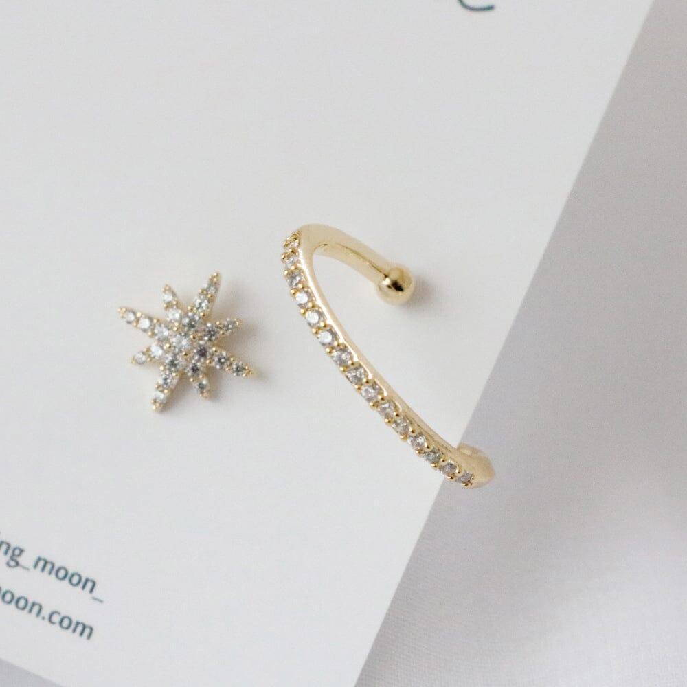 ツーウェイ トゥイン ピアス イヤーカフ Earrings bling moon