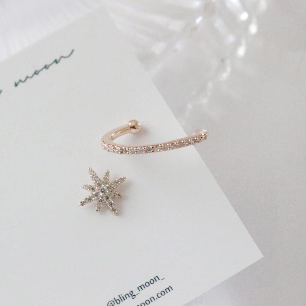 ツーウェイ トゥイン ピアス イヤーカフ Earrings bling moon