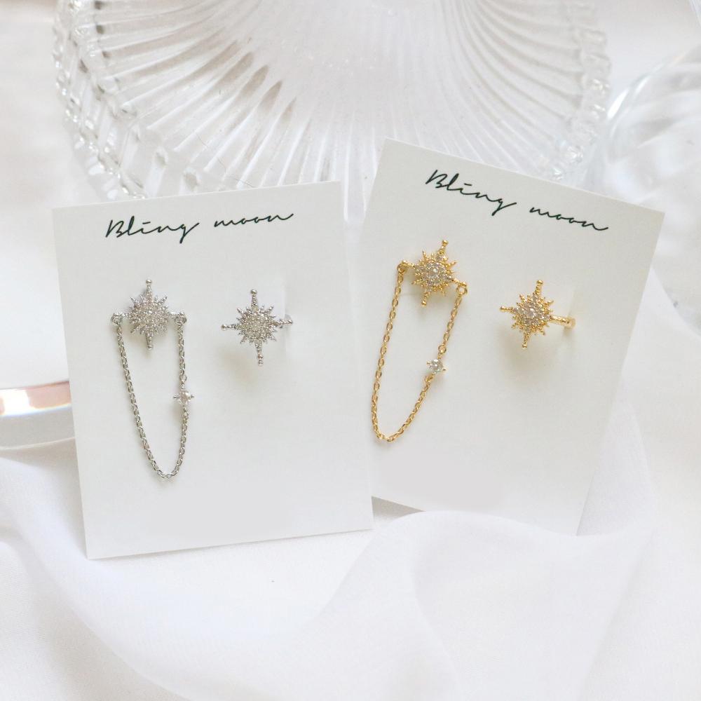 Twinkle ピアス&イヤーカフ SET Earcuffs bling moon