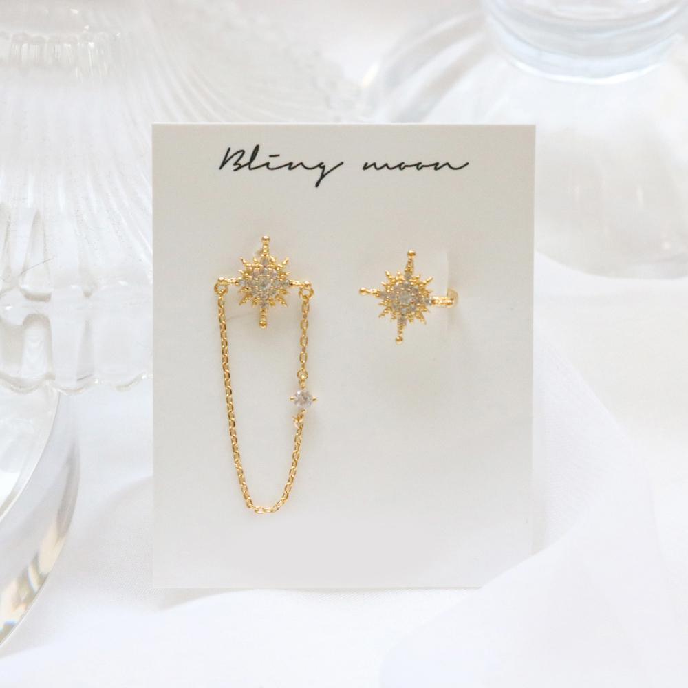 Twinkle ピアス&イヤーカフ SET Earcuffs bling moon