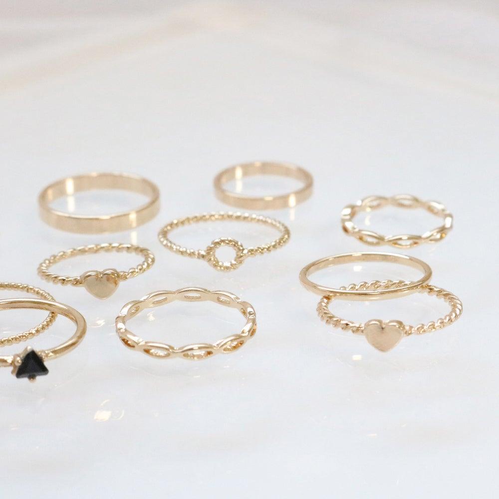 Twist layered リング SET ring bling moon