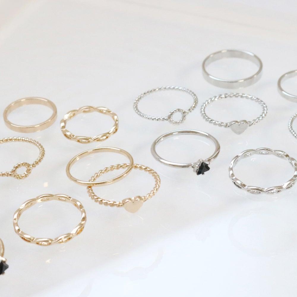 Twist layered リング SET ring bling moon