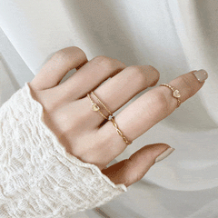 Twist layered リング SET ring bling moon