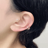 Two line Cubic リング・ピアッシング Piercing bling moon