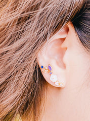 ヴァイオレットフラワーピアス Earrings anything else