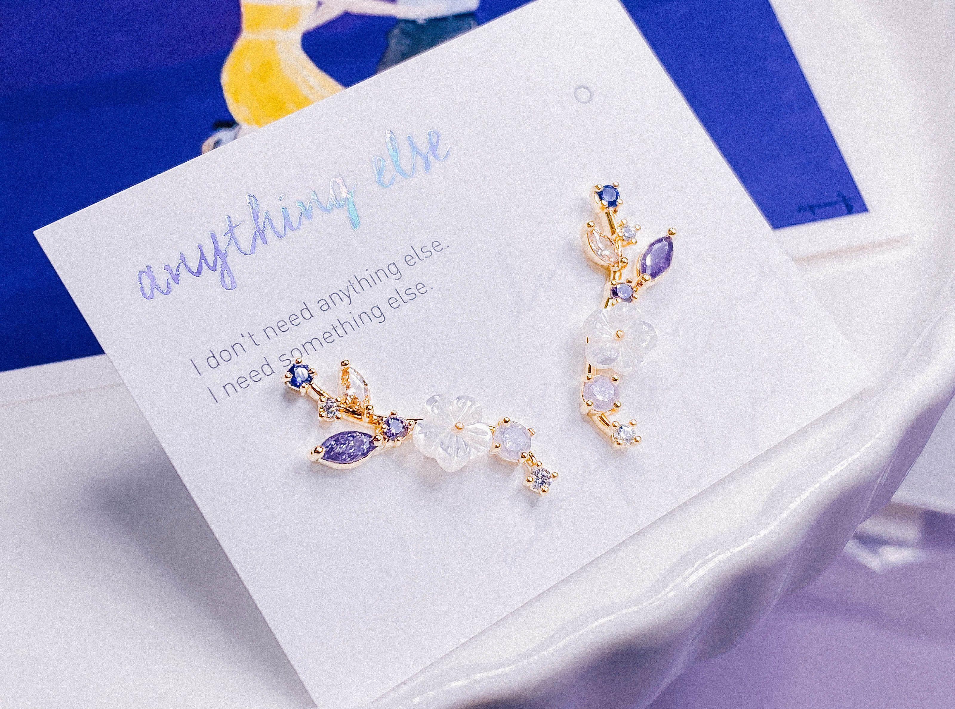 ヴァイオレットフラワーピアス Earrings anything else