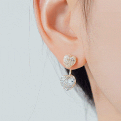 Waffle Heart ピアス Earrings soo&soo