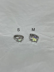 星 スター キュービックリング ミニリングピアス Earrings oh-kim