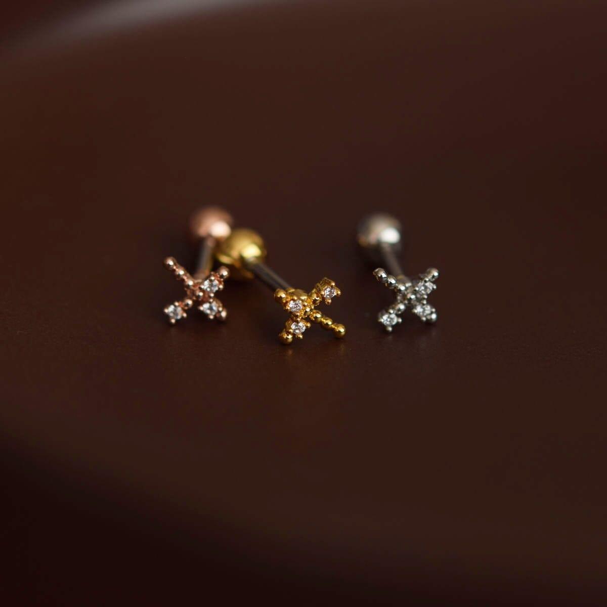 ユニークドットライン十字架 ピアッシング Piercing 10000won
