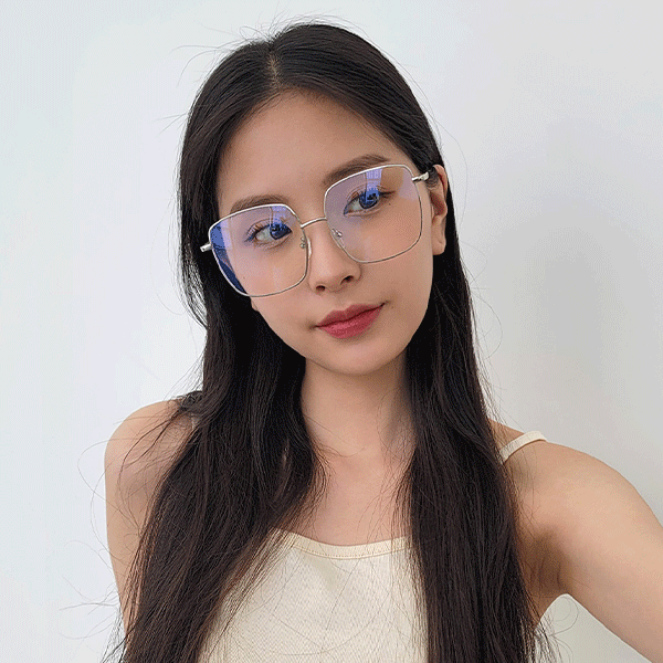 Geek Chic Square Oversized Vintage Metal Glasses แว่นตาทรงสี่เหลี่ยมขนาดใหญ่สไตล์วินเทจ (3 สี) 