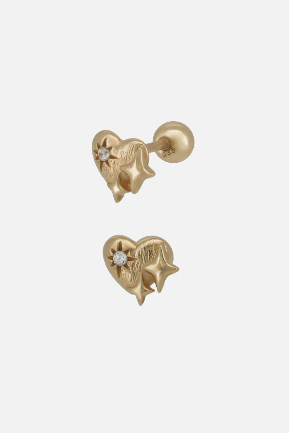 14k heart twinkle piercing 21G