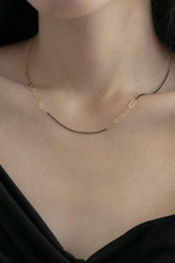 14k clip & black chain necklace - 4MiLi (フォーミリ)