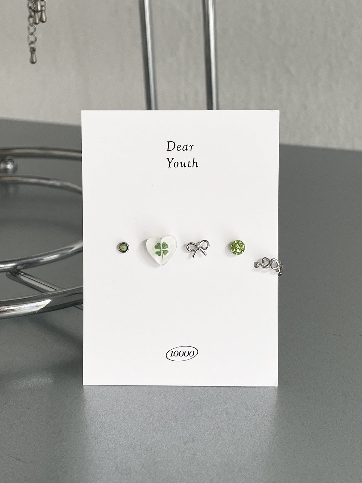 [Set of 5] [Surgical] Lucky Four Leaf Clover 16G Body Piercing Back Piercing Cartilage Piercing 