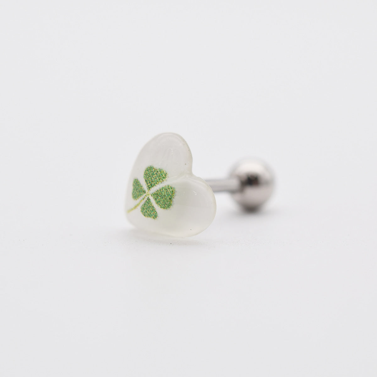 [Set of 5] [Surgical] Lucky Four Leaf Clover 16G Body Piercing Back Piercing Cartilage Piercing 