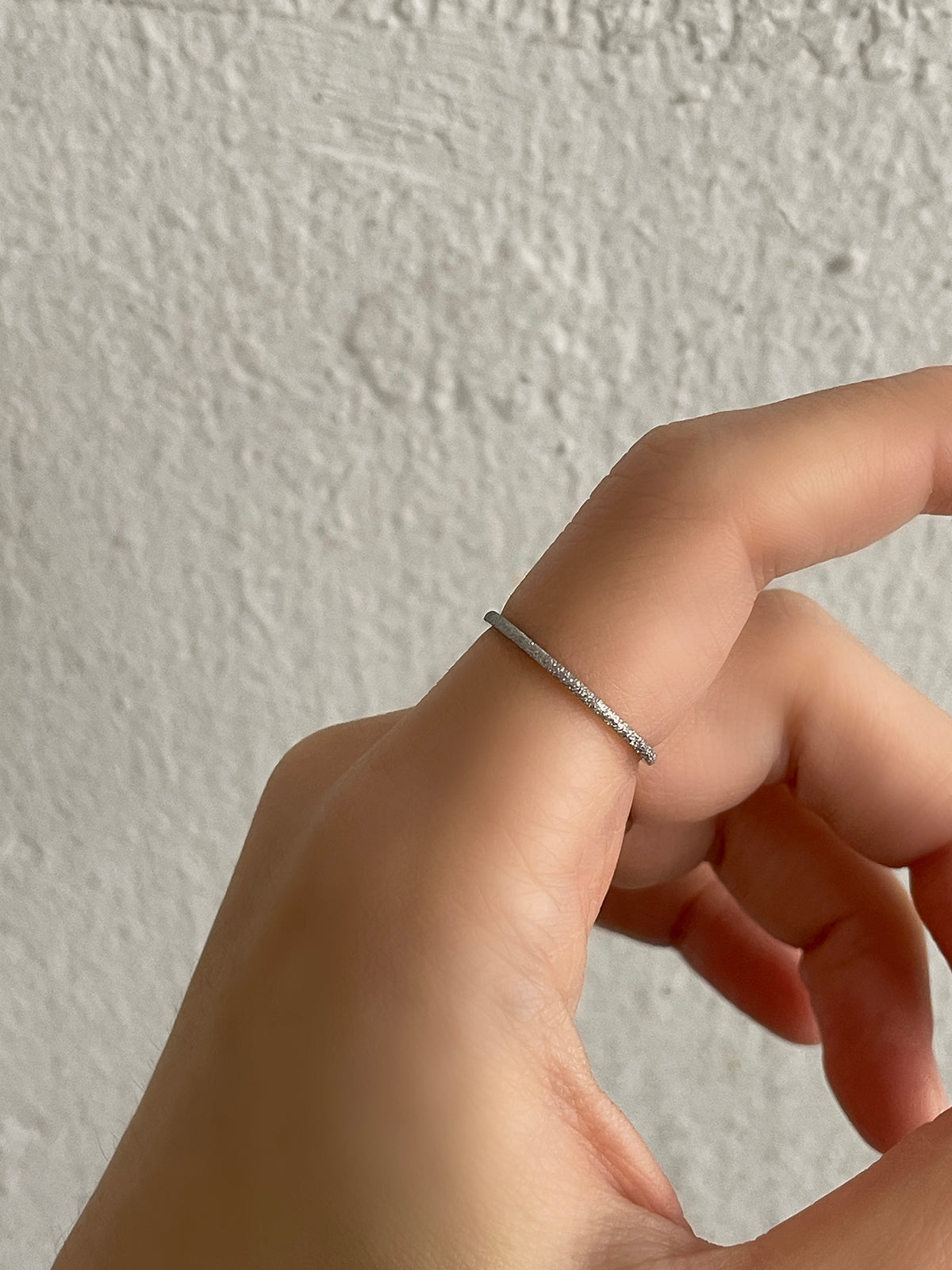 サージカル 1mm パール サンディングリング 極細 シンプル 重ね付け 指輪