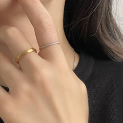 サージカル 1mm パール サンディングリング 極細 シンプル 重ね付け 指輪