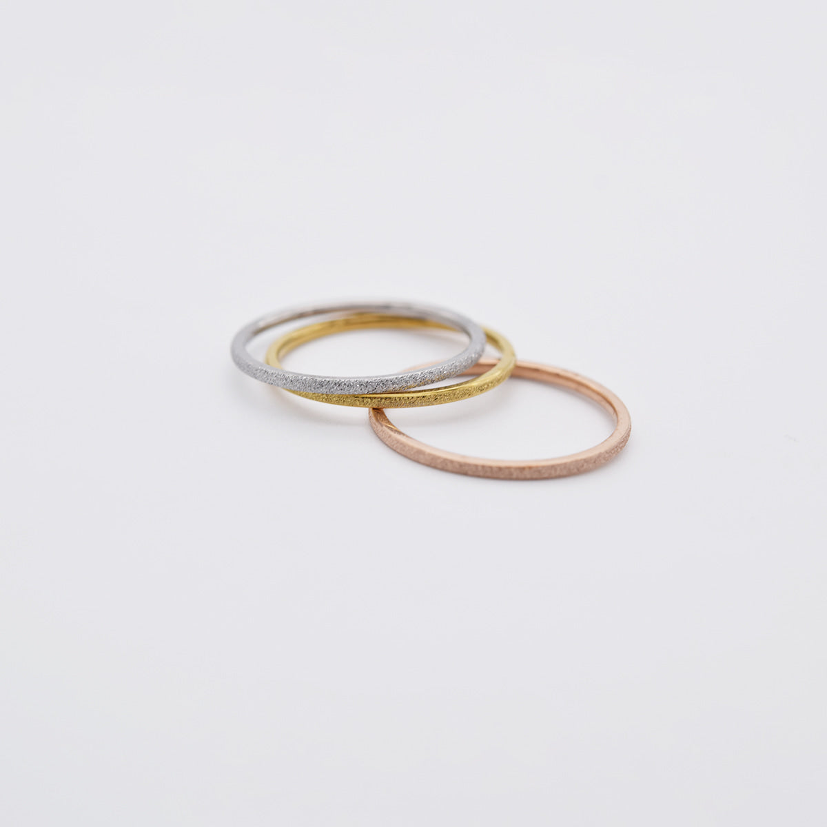 サージカル 1mm パール サンディングリング 極細 シンプル 重ね付け 指輪