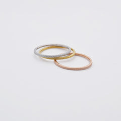 サージカル 1mm パール サンディングリング 極細 シンプル 重ね付け 指輪