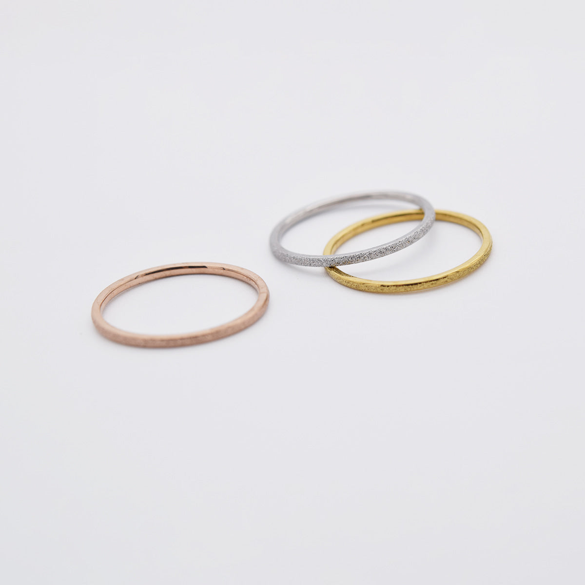 サージカル 1mm パール サンディングリング 極細 シンプル 重ね付け 指輪