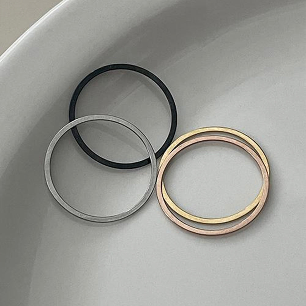 サージカル 0.5mm 極細リング 4色 重ね付け シンプル 指輪 シンプル レイヤード 指輪
