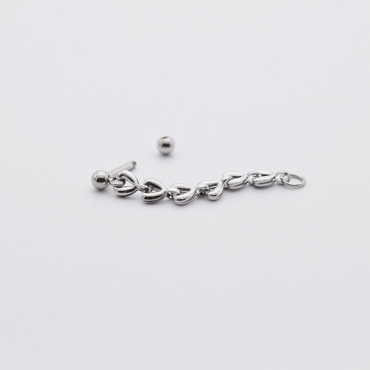 [全サージカル]ハートチェーン ヘリックスピアス 16G ボディピアス キャッチ made