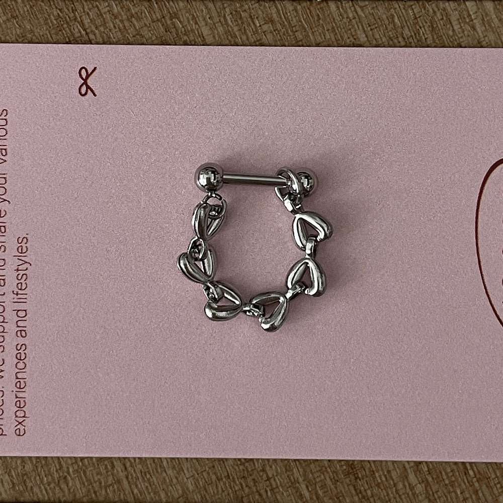 [全サージカル]ハートチェーン ヘリックスピアス 16G ボディピアス キャッチ made