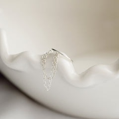 [925 Silver]ツインチェーンイヤーカフ (2Type) ノンホールピアス