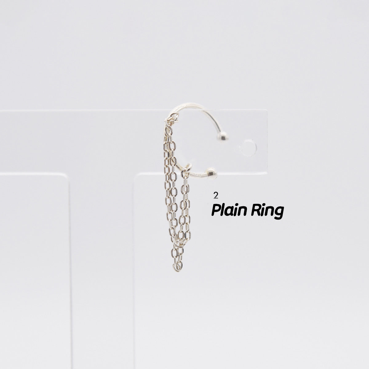 [925 Silver]ツインチェーンイヤーカフ (2Type) ノンホールピアス