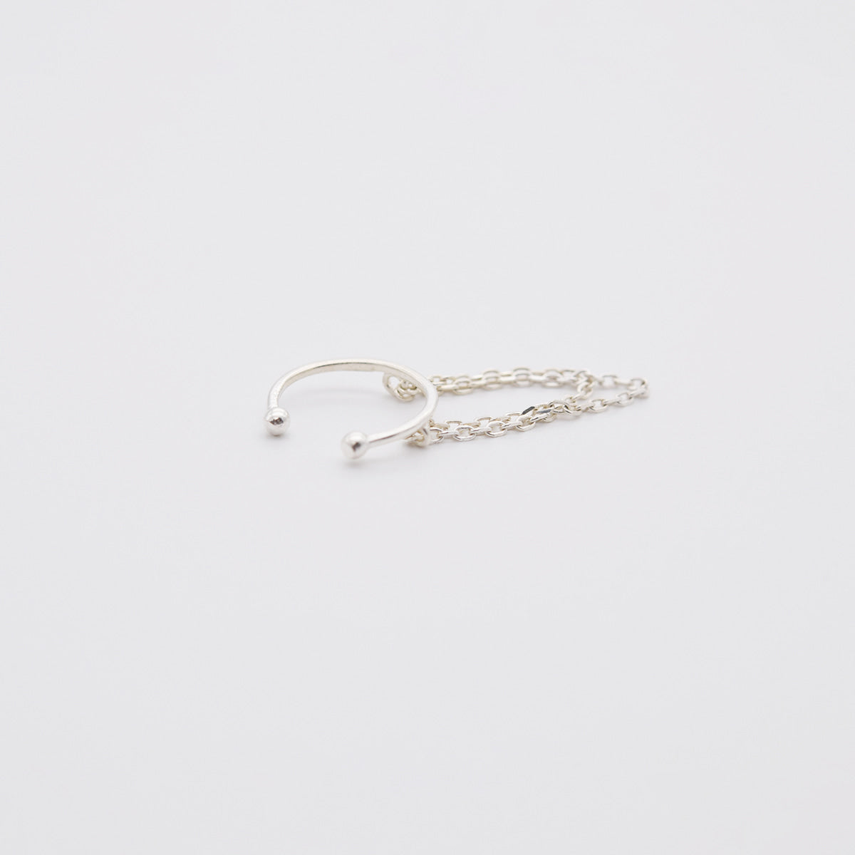 [925 Silver]ツインチェーンイヤーカフ (2Type) ノンホールピアス