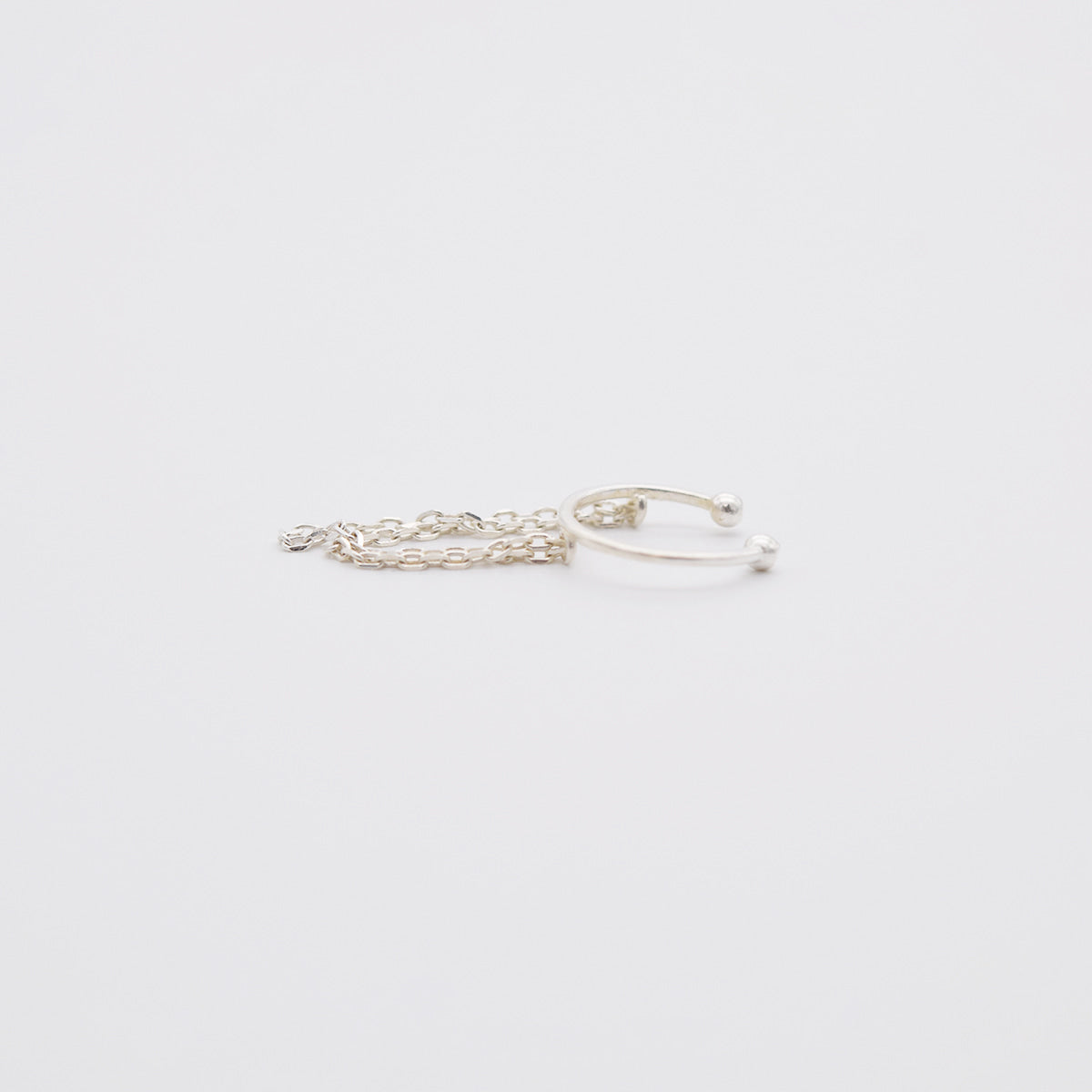 [925 Silver]ツインチェーンイヤーカフ (2Type) ノンホールピアス