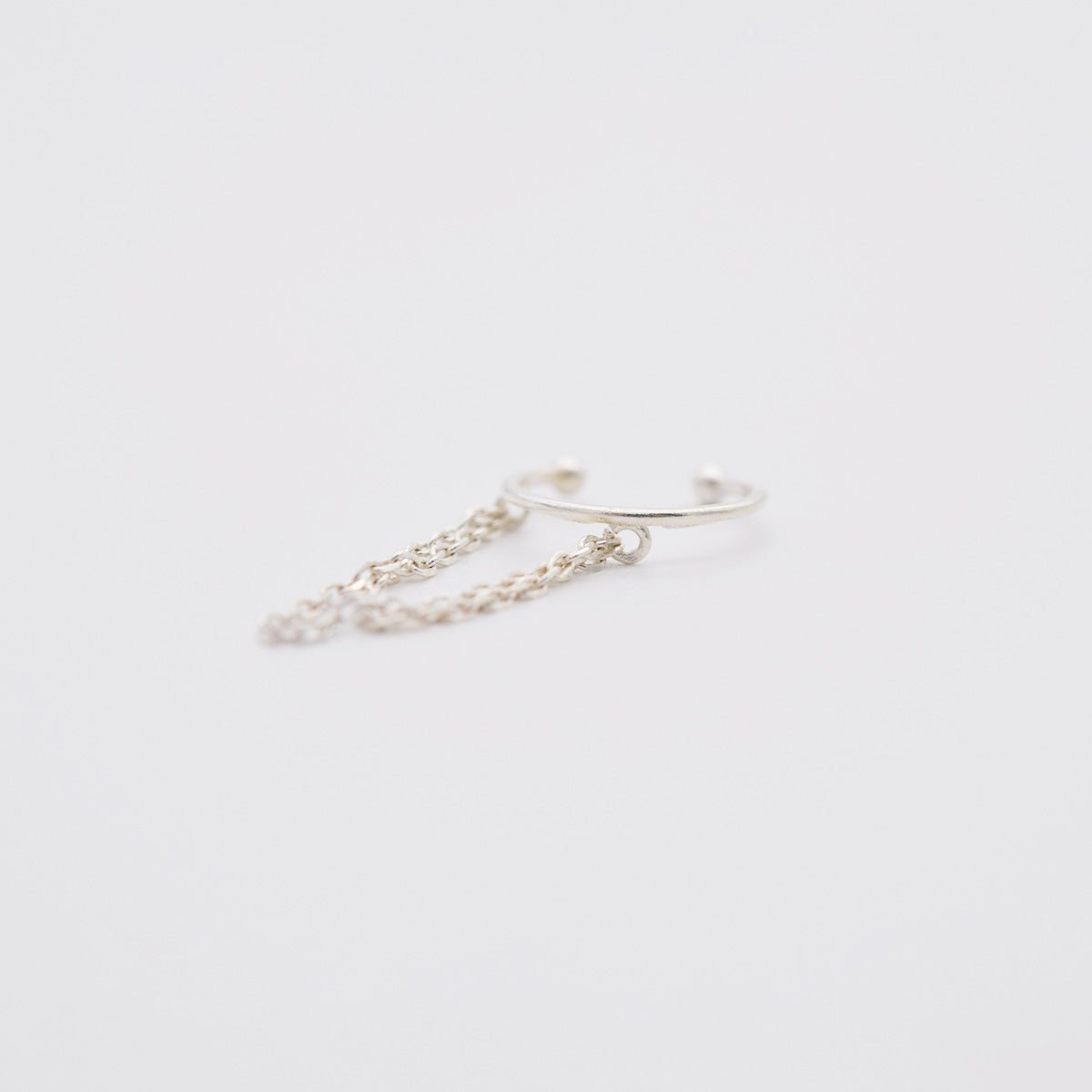 [925 Silver]ツインチェーンイヤーカフ (2Type) ノンホールピアス