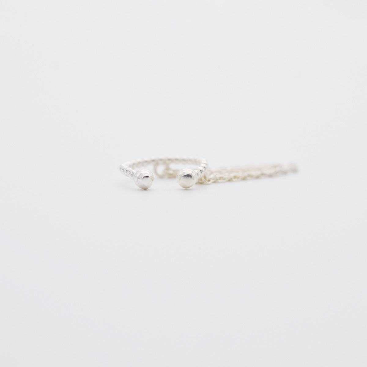 [925 Silver]ツインチェーンイヤーカフ (2Type) ノンホールピアス
