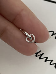 [925 Silver]ハートライン ワンタッチリングピアス
