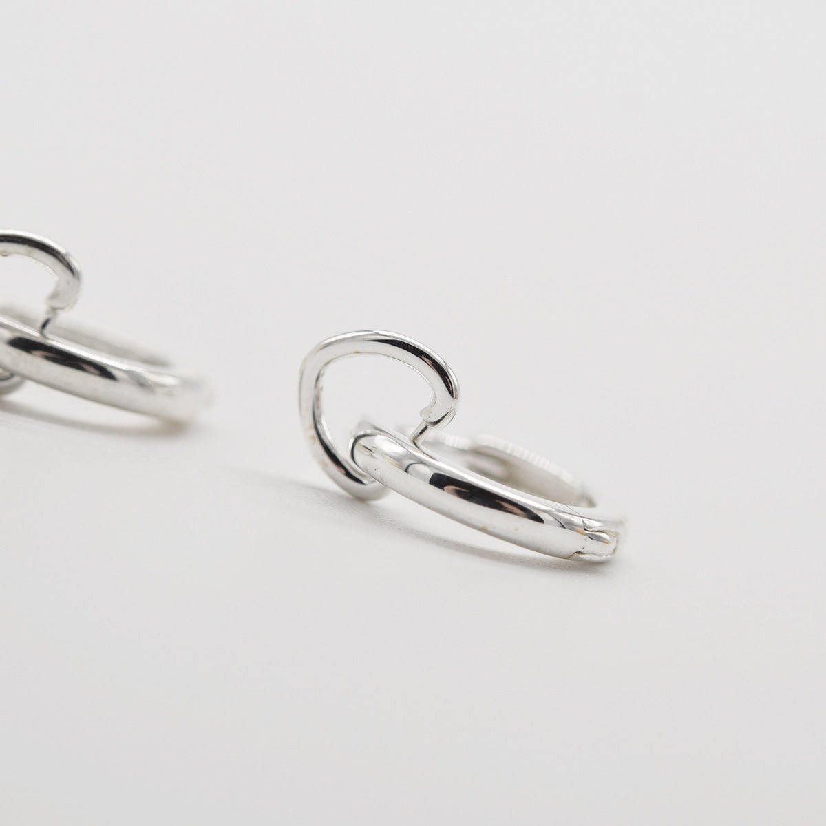 [925 Silver]ハートライン ワンタッチリングピアス