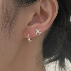 [925 Silver]ミニマル ウィーン ワンタッチ フープピアス リングピアス