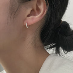 [925 Silver]ミニマル ウィーン ワンタッチ フープピアス リングピアス